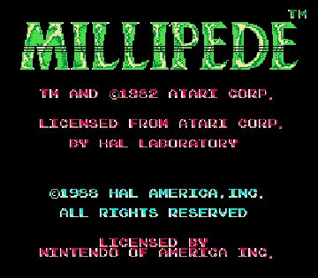 Millipede (USA) screen shot title